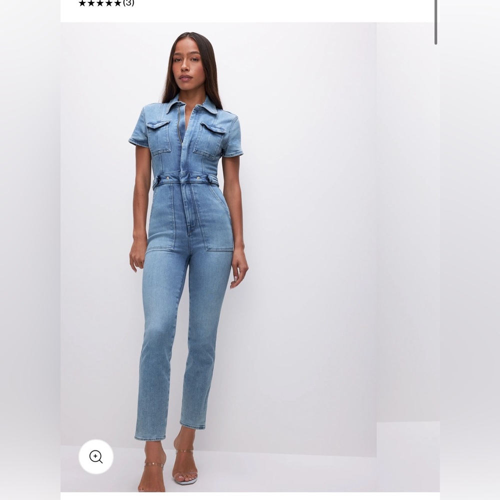 GOOD AMERICAN denim jumpsuit size 3 (Large) Fits TTS . In EUC. Worn twice